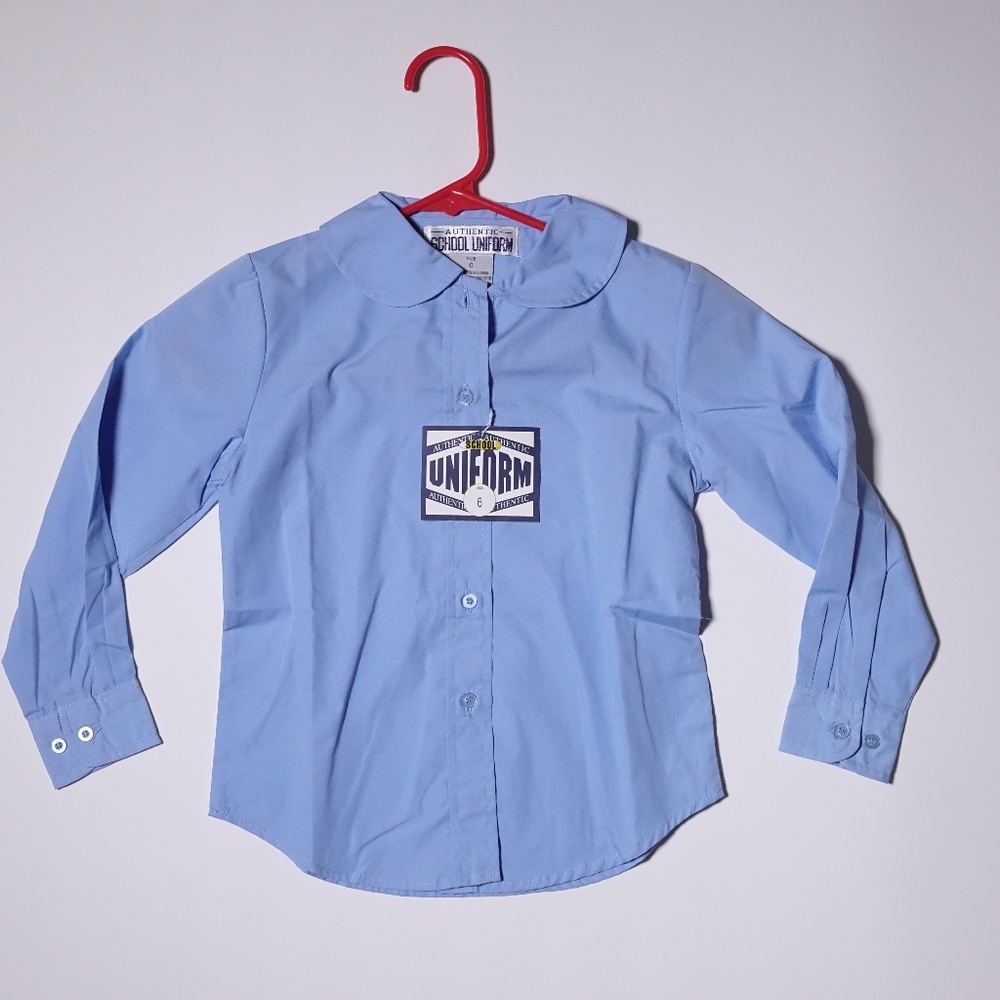 Blue Button Down-Authentic School Uniform - size 6